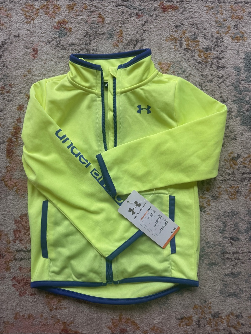 Under Armour Kids' Neon Yellow Full-Zip Jacket